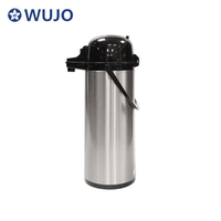 Wujo 1L 1.9L定制绝缘不锈钢真空抽真空泵送咖啡机场热水瓶