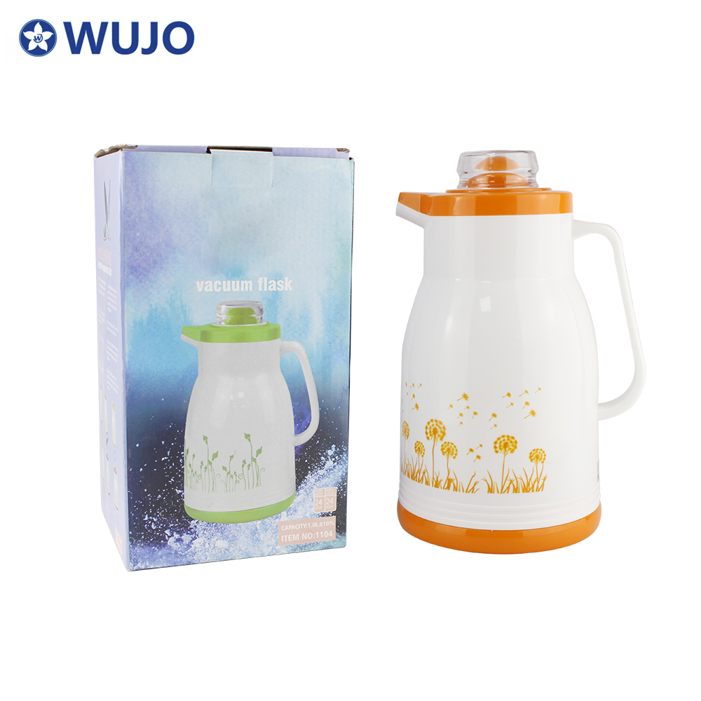 Wujo便宜的价格阿拉伯玻璃refill真空塑料咖啡热水瓶