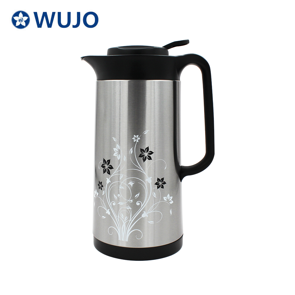 现代蓝色保持热水茶真空绝缘绝缘的阿拉伯咖啡壶用玻璃衬里